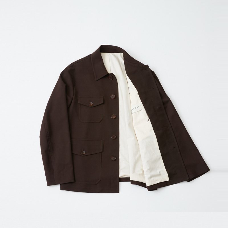 Single breasted four pocket jacket_Dark brown