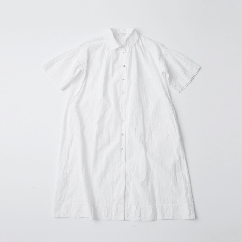 Shirring shirt dress_Off white