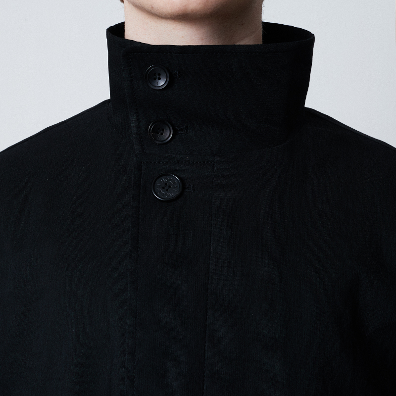 Oblique highneck overfit jacket_Black