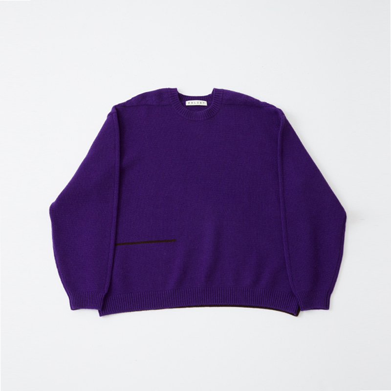 Lambswool oversized knit pullover_Deep purple