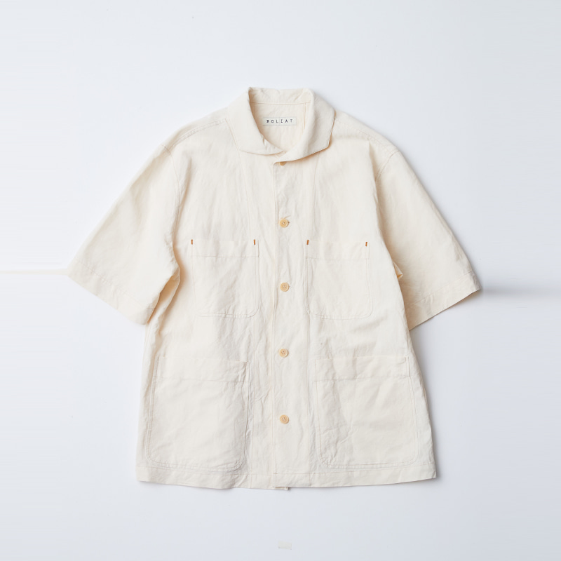 Loose-fit wing collar shirts_Ivory