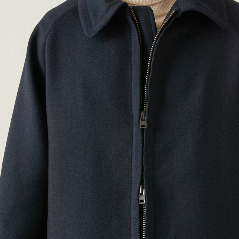 Regular collar zip-up blouson jacket_Navy