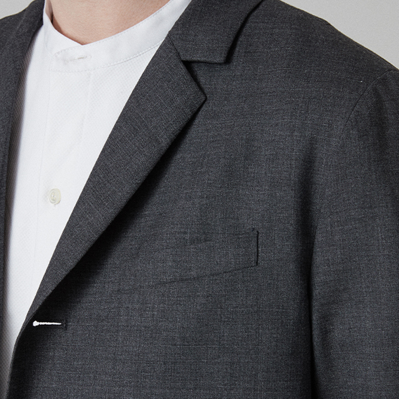 Tailored 3 button single middle jacket_Charcoal